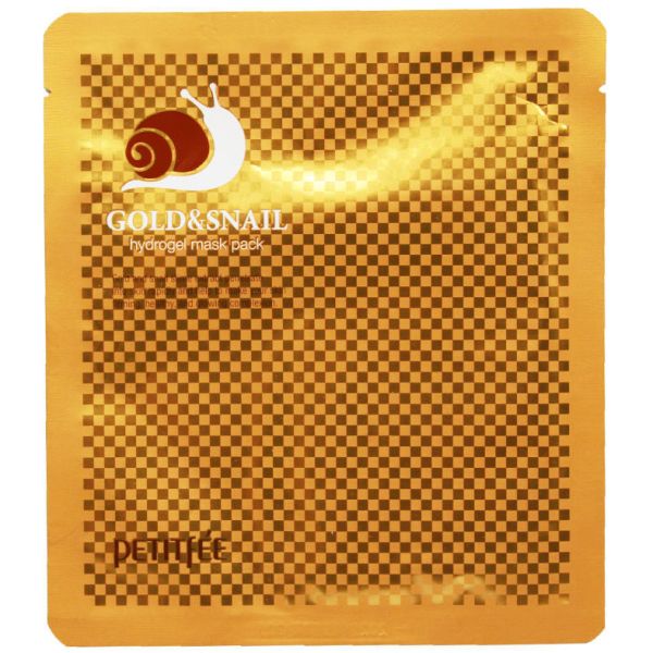 Hydrogel face mask GOLD/SNAIL MUCIN Gold&Snail Transparent Gel Mask Pack Petitfee & Koelf 1 pc