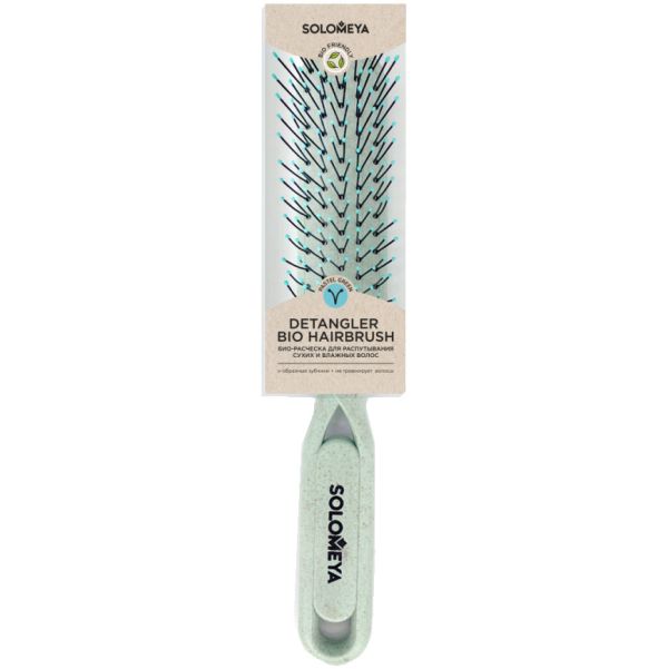 SOLOMEYA Comb for detangling dry and wet hair PASTEL GREEN