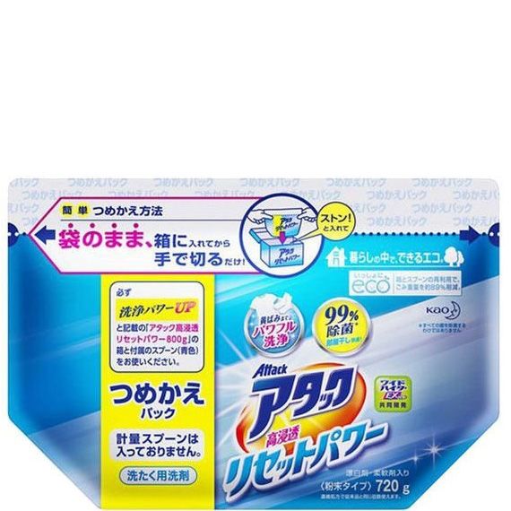 KAO Universal washing powder concentrate with ACTIVE OXYGEN Attack soft packaging 720 g