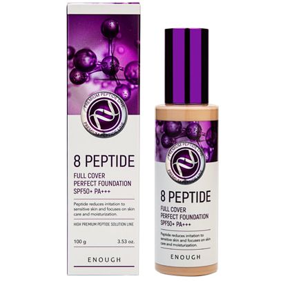 ENOUGH Face cream PEPTIDES 8 Peptide Full Cover Perfect Foundation SPF50+ PA+++ (23), 100 ml