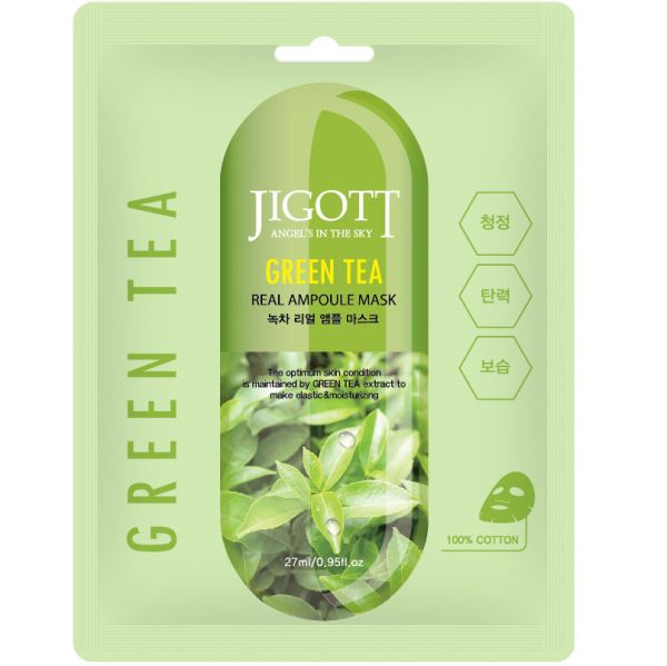 JIGOTT Facial sheet mask GREEN TEA