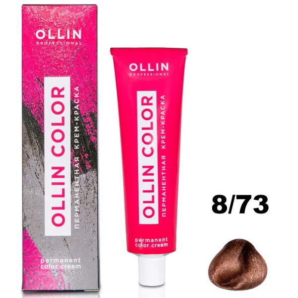 Permanent cream hair dye COLOR 8/73 OLLIN 100 ml