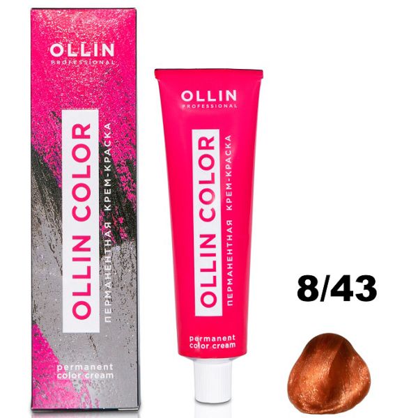 Permanent cream hair dye COLOR 8/43 OLLIN 100 ml