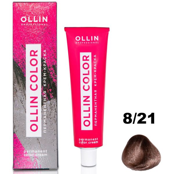 Permanent cream hair dye COLOR 8/21 OLLIN 100 ml