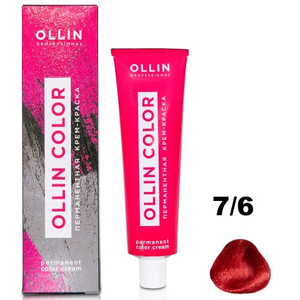 Permanent cream hair dye COLOR 7/6 OLLIN 100 ml