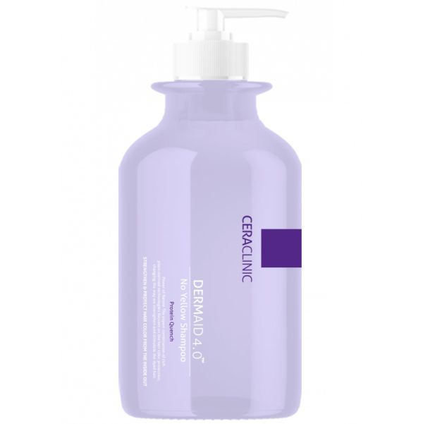 ANTI-YELLOW hair shampoo DERMAID 4.0 No Yellow Shampoo Protein Quench Ceraclinic Evas 500 ml