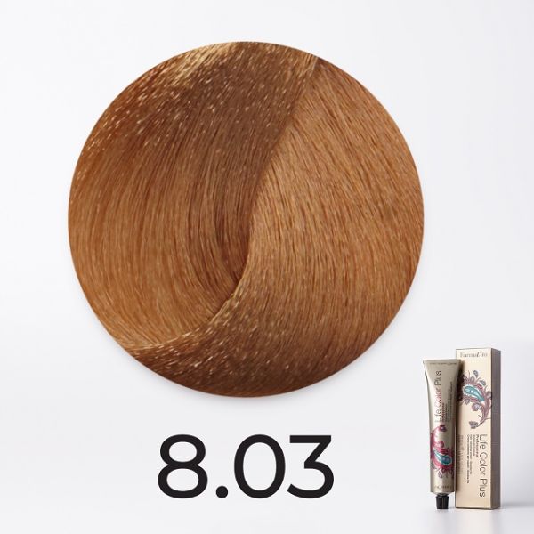 Ammonia cream color 8.03 warm light blond Life Color Plus Farmavita 100 ml