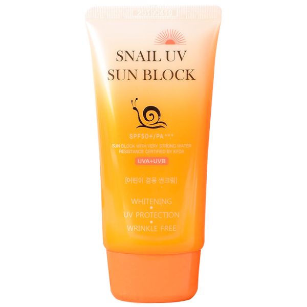 JIGOTT Sunscreen with snail mucin SNAIL UV SUN BLOCK CREAM SPF50 PA+++ 70 ml