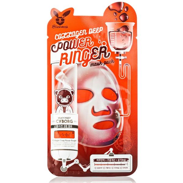 Fabric face mask COLLAGEN Collagen Deep Power Ringer Mask Pack Elizavecca