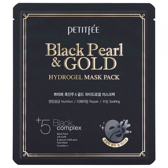 Hydrogel face mask Black Pearl & Gold Petitfee & Koelf 1 pc