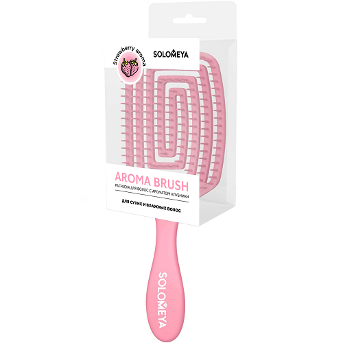 SOLOMEYA Comb for dry and wet hair STRAWBERRY FLAVOR spatula