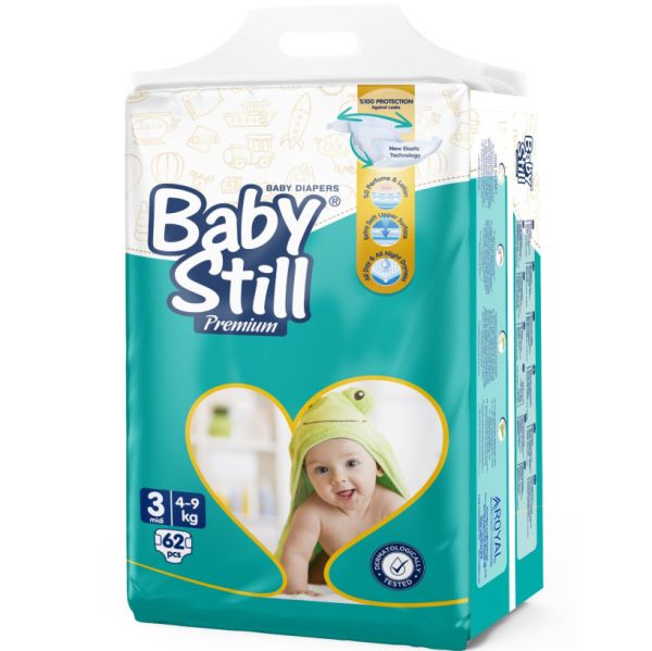 BABY STILL Baby diapers MIDI 4-9 kg (3) large pack 62 pcs