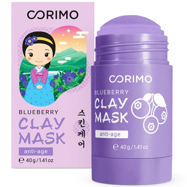 CORIMO Clay face mask COLLAGEN AND BLUEBERRY lavender in stick 40 g