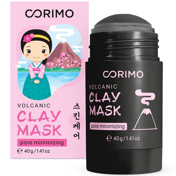 CORIMO Clay face mask VOLCANIC ASH AND ZINC black in stick 40 g